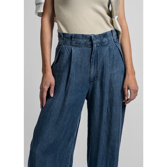 AMERICAN EAGLE HIGH WAISTED WIDE LEG PANTS Size 6 PULL PN PANTS JEANS STRETCHY - Picture 2 of 14